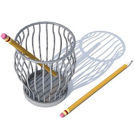 Pencil holder 3D Object | FREE Artlantis Objects Download